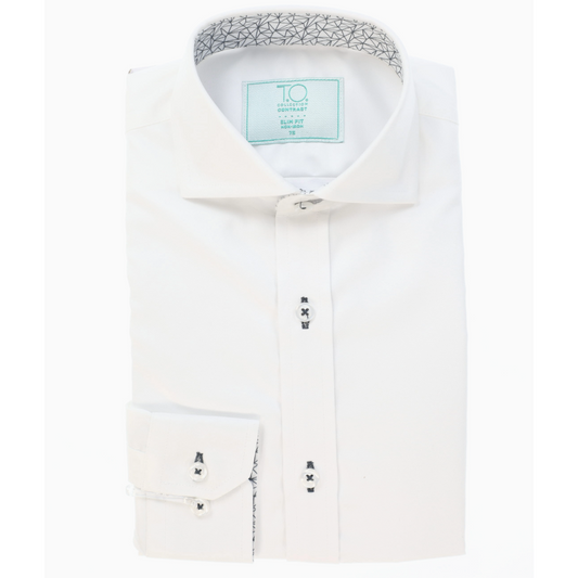 Boy's Glass Non-Iron Contrast Shirt
