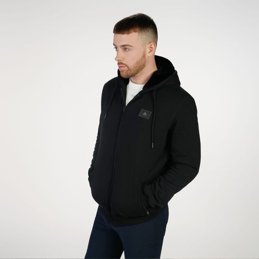 T.O. Collection Adult's Dulce Black X Style Hoodie with thumb hole -Black Fur