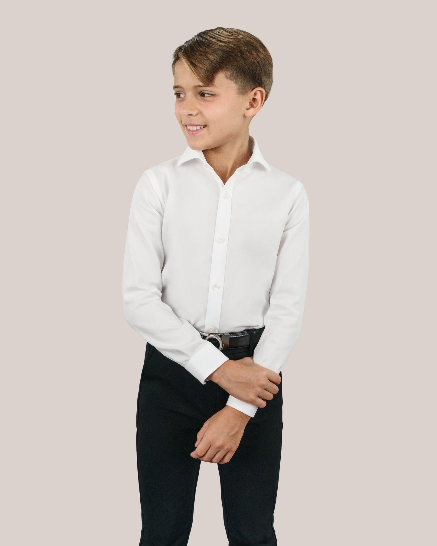 Boy's Blue Label Pinpoint Non-Iron White Shirt
