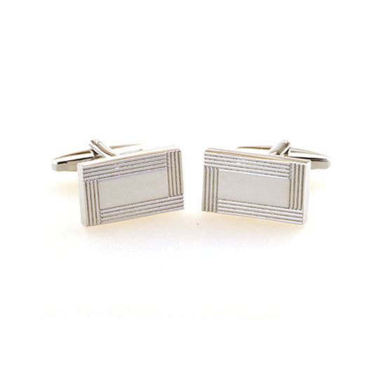T.O. Collection Cufflinks Silver Square