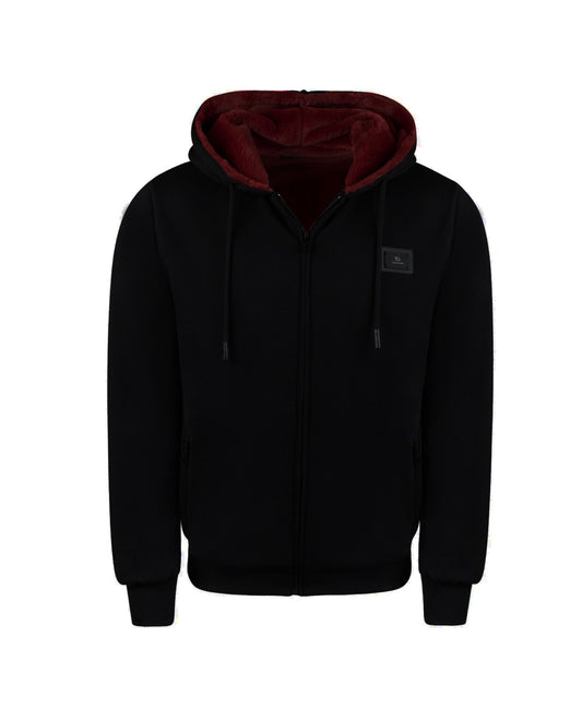 T.O. Collection Kid's Dulce Black X Style Hoodie with thumb hole - Burgandy Fur