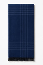 T.O. Collection Windowpane Plaid Scarf - Navy / Blue